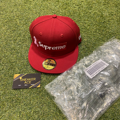 Supreme Breast Cancer Awareness Box Logo Fitted Red: 7 3/8