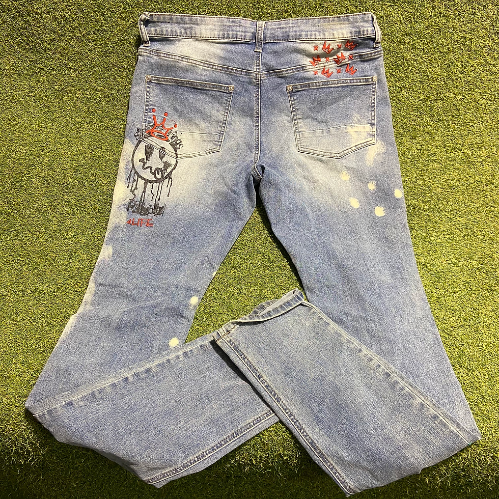 Thumbnail: Blue Graphic Rutherford Jeans: 34