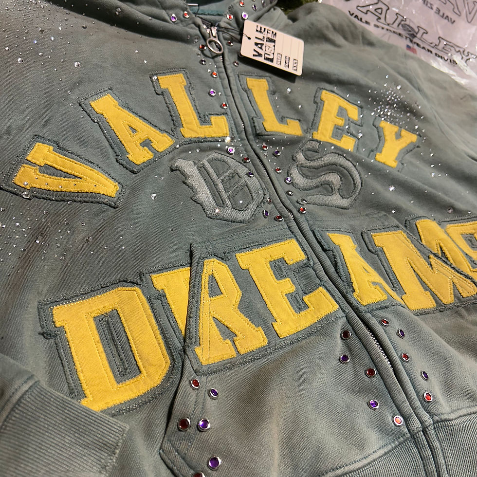 Thumbnail: Dark Mint Vale Forever Zip Up Hoodie: M