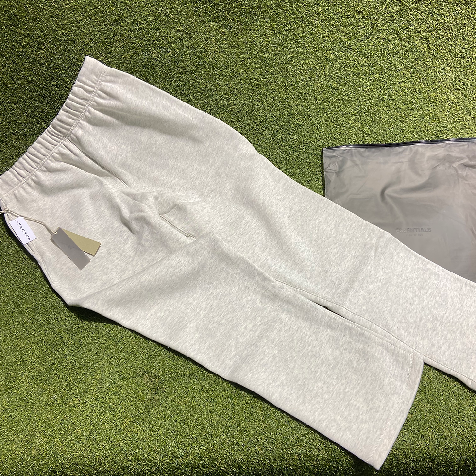 Thumbnail: Light Oatmeal Fear Of God Essentials Relaxed Sweatpants: L