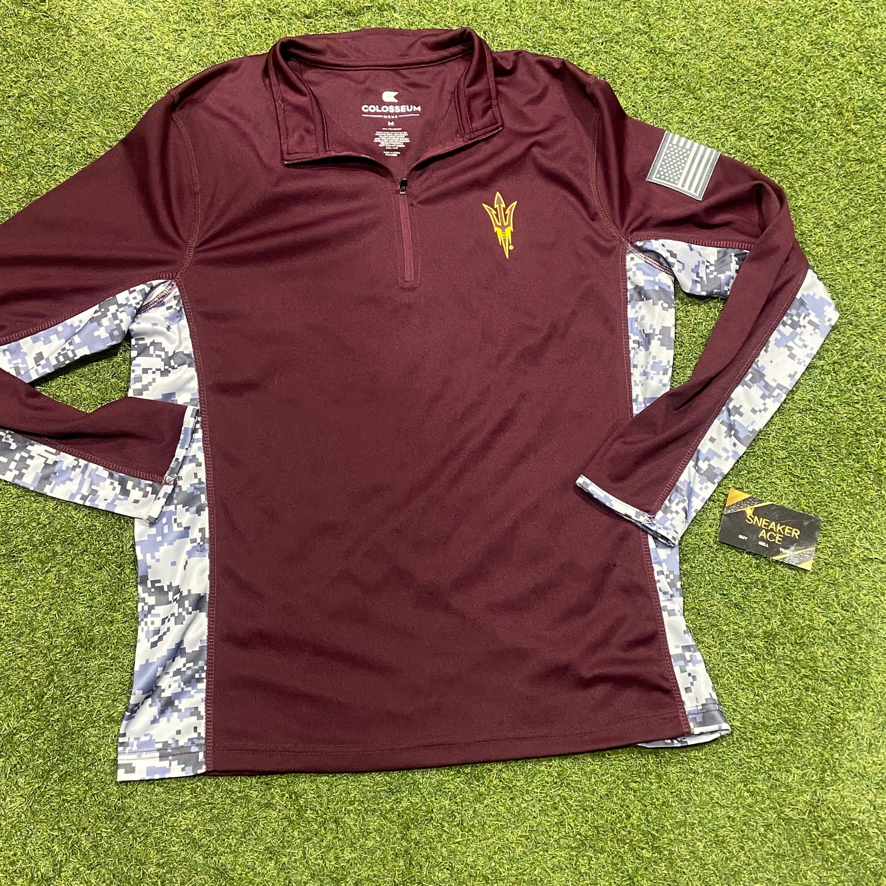 Maroon Arizona State Quarter Zip Sweater: M