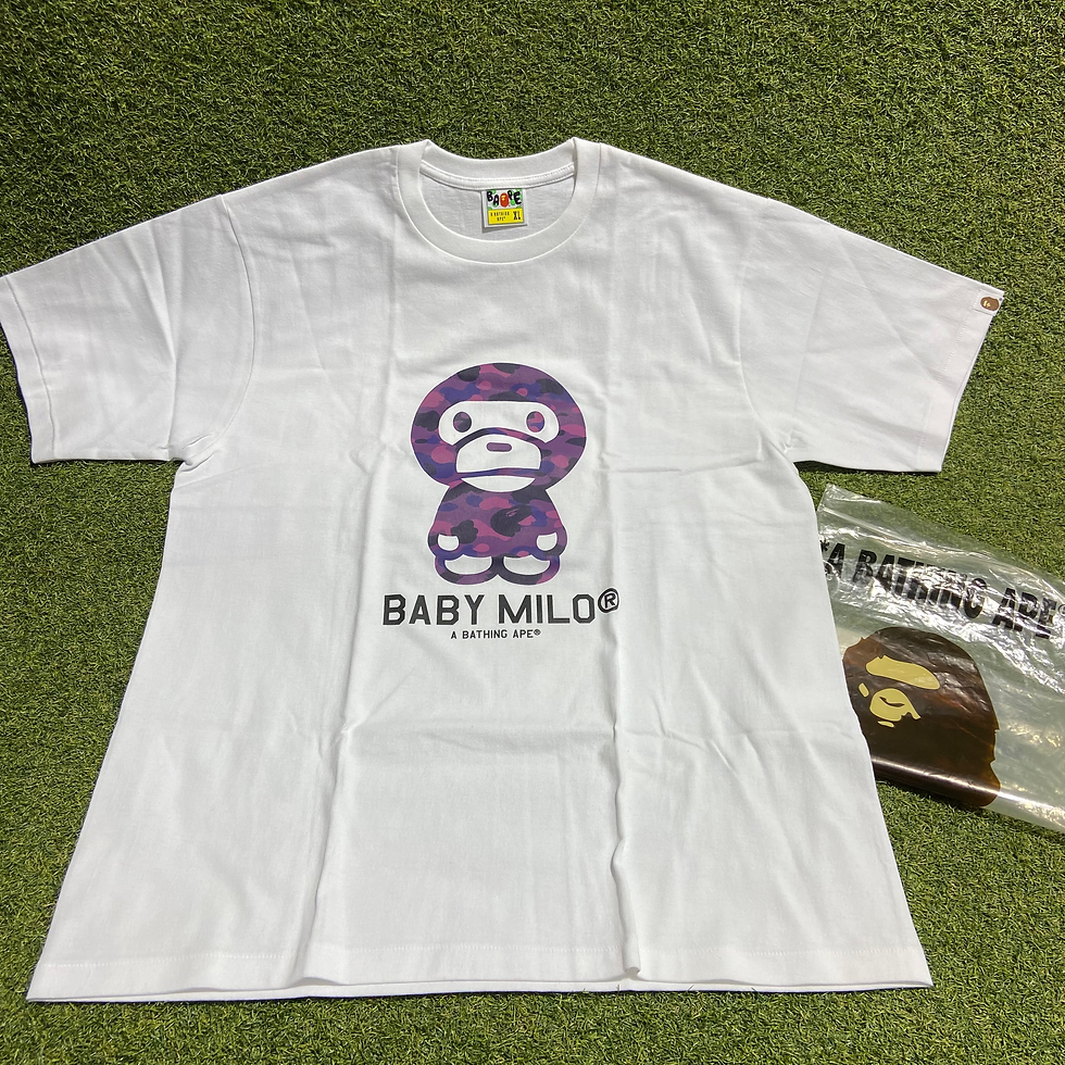 Thumbnail: White Purple Color Camo Baby Milo Bape Shirt FW22: XL