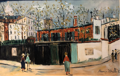 Montmartre : Sacre Coeur Church and Moulin under the Snow. (1947 / 65)  Colour etching, paper  Lm 32,8 x 45,9  Km 29,2 x 44,5  Lower right – Maurice Utrillo.V. acrylic paintings ideas acrylic paintings on canvas famous acrylic paintings acrylic paintings easy acrylic paintings abstract acrylic painting images