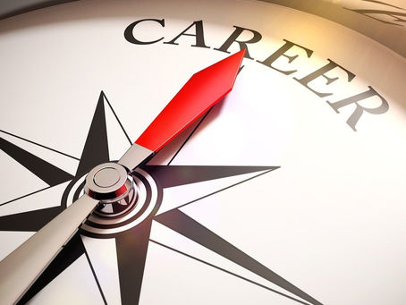 Compass pointing to the word "career"