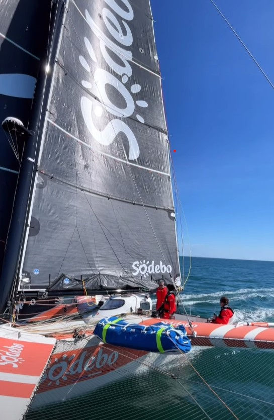 Première sortie pour la mise en place des systèmes et la prise en mains du Sodebo Fifty de Léonard Legrand