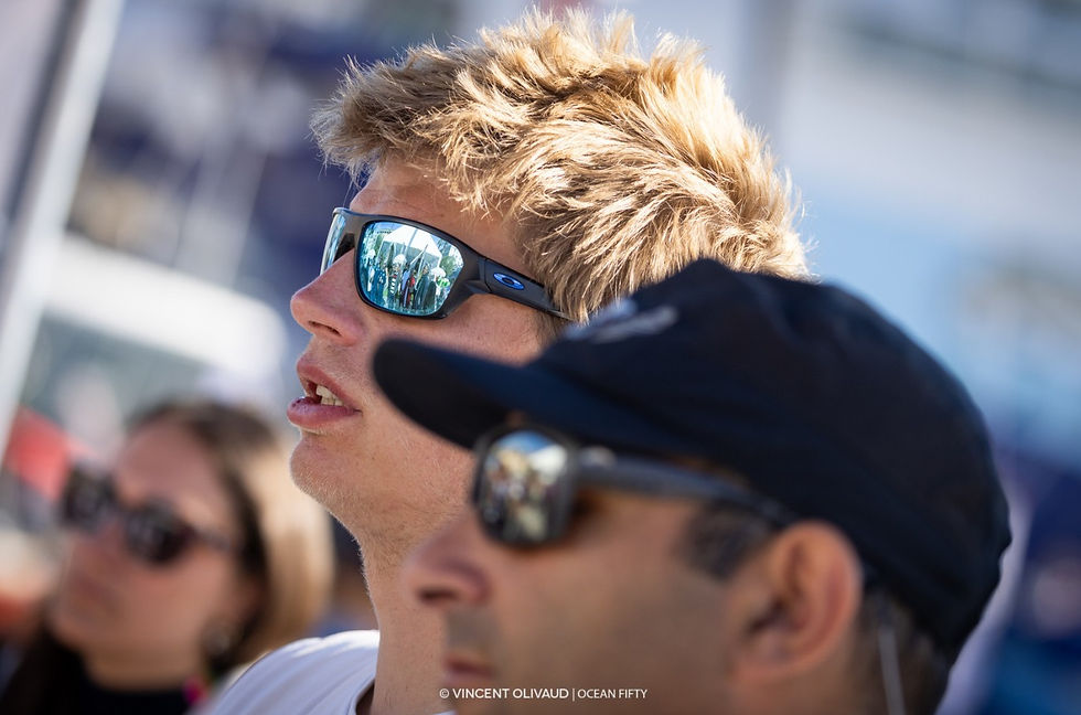 Léonard Legrand skipper du Sodebo Fifty et Benjamin Schwartz tacticien à bord.