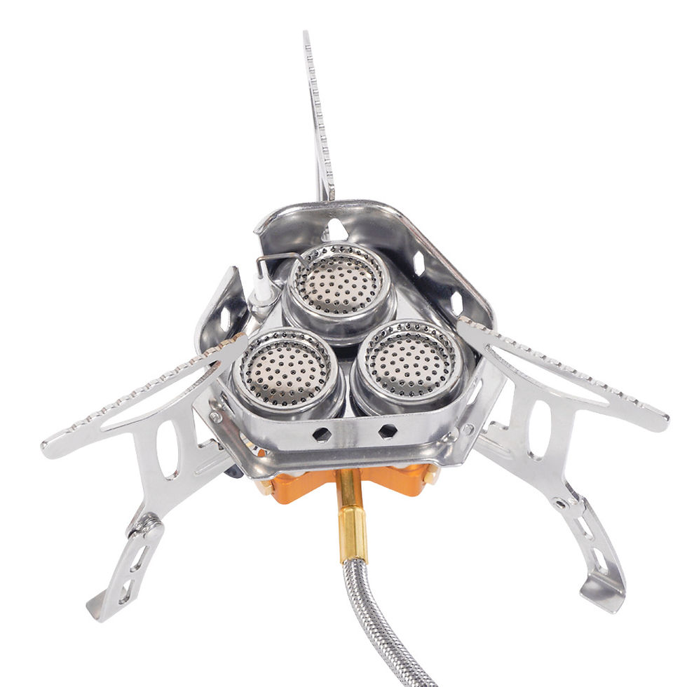 Thumbnail: TARKA 3 Heads Gas Stove Tourist Camping Burners Folding Backpacking Furnace 5800