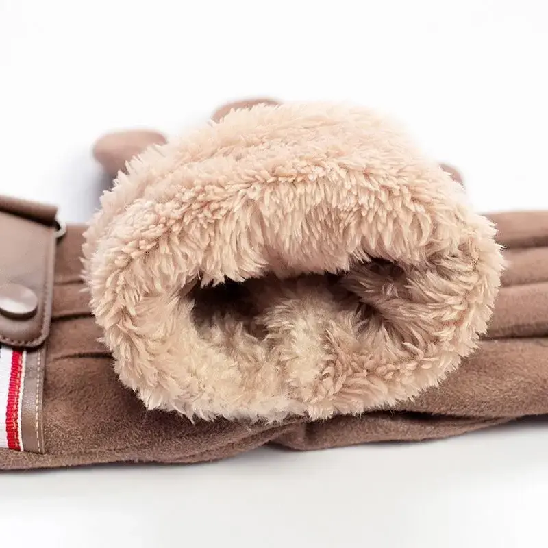 Thumbnail: Warm Gloves Thick Velvet Outdoor  Gloves Soft Touchscreen Suede