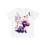 Miniature : White t-shirt with dinosaur and floral design. DPOD Studio