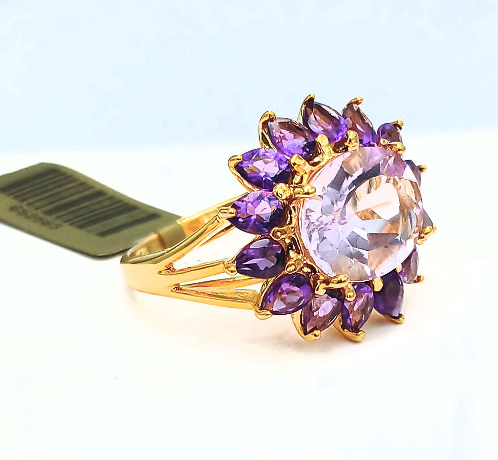 Pink Topaz & Amethyst Ring