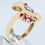 Thumbnail: ART DECO VINTAGE LAB CREATED RUBY RING 14K SOLID ROSE GOLD