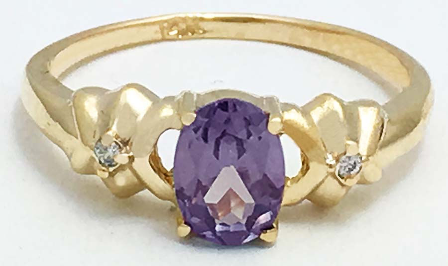1.24 Carats Changing Color ALEXANDRITE & DIAMONDS 14k Gold Ring