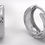 Thumbnail: Diamond Cut Stars 14k Solid White Gold Small Hoop Earrings