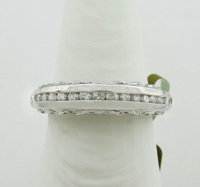 Geniune 0.35 Cts Diamonds SI1 Quality Band 14k White Gold Ring