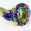 Thumbnail: LAB CREATED MYSTIC TOPAZ 7.21 Ct & TANZANITE RING 10k SOLID GOLD - Made in USA
