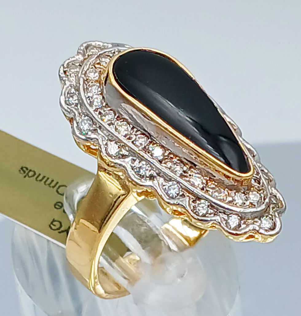 Onyx & Diamonds Ring