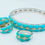 Thumbnail: Natural Turquoise & Diamonds Elegant 18k White Gold Ring, Bangle, Earrings Set