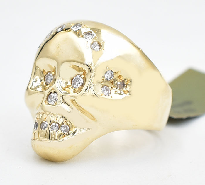 Diamonds Skull Ring