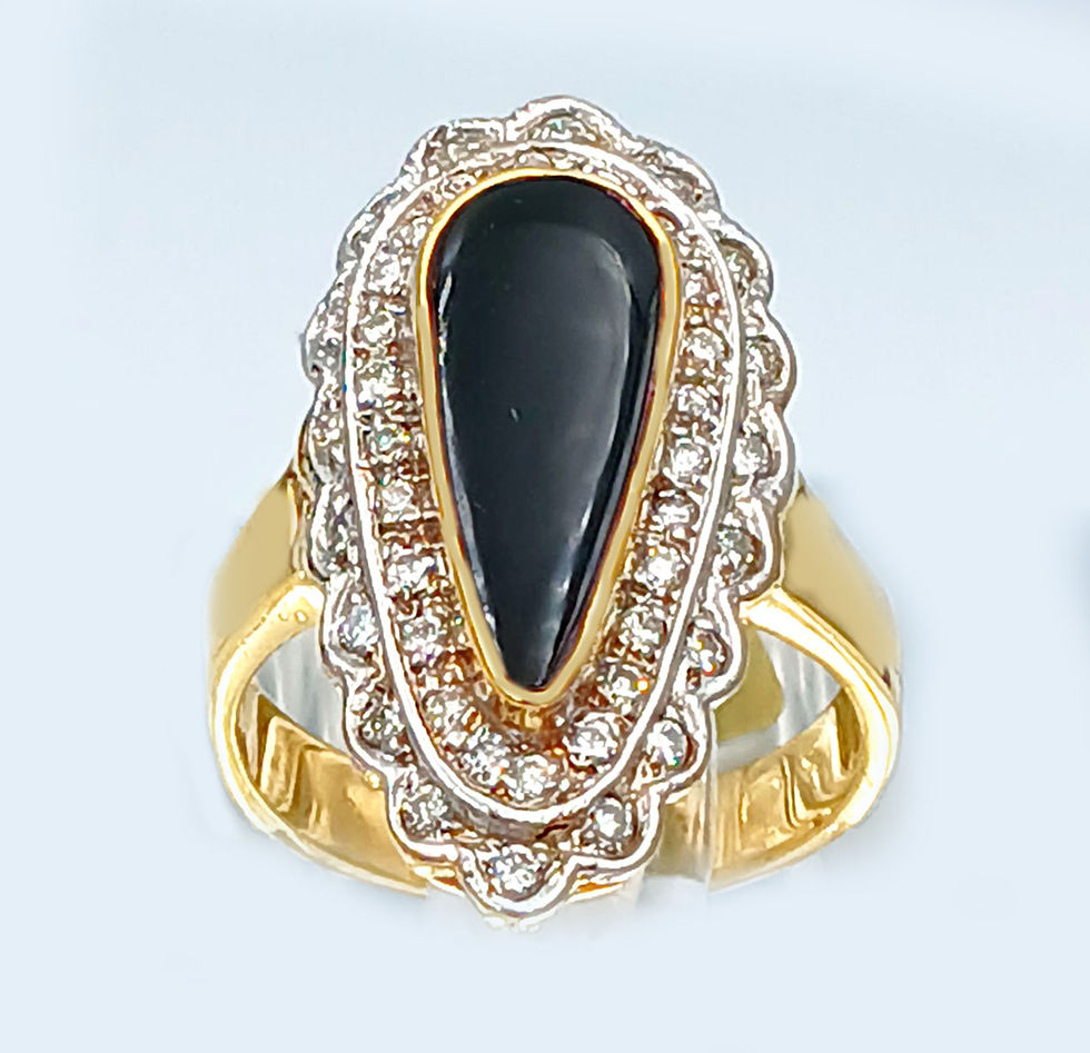 Onyx & Diamonds Ring