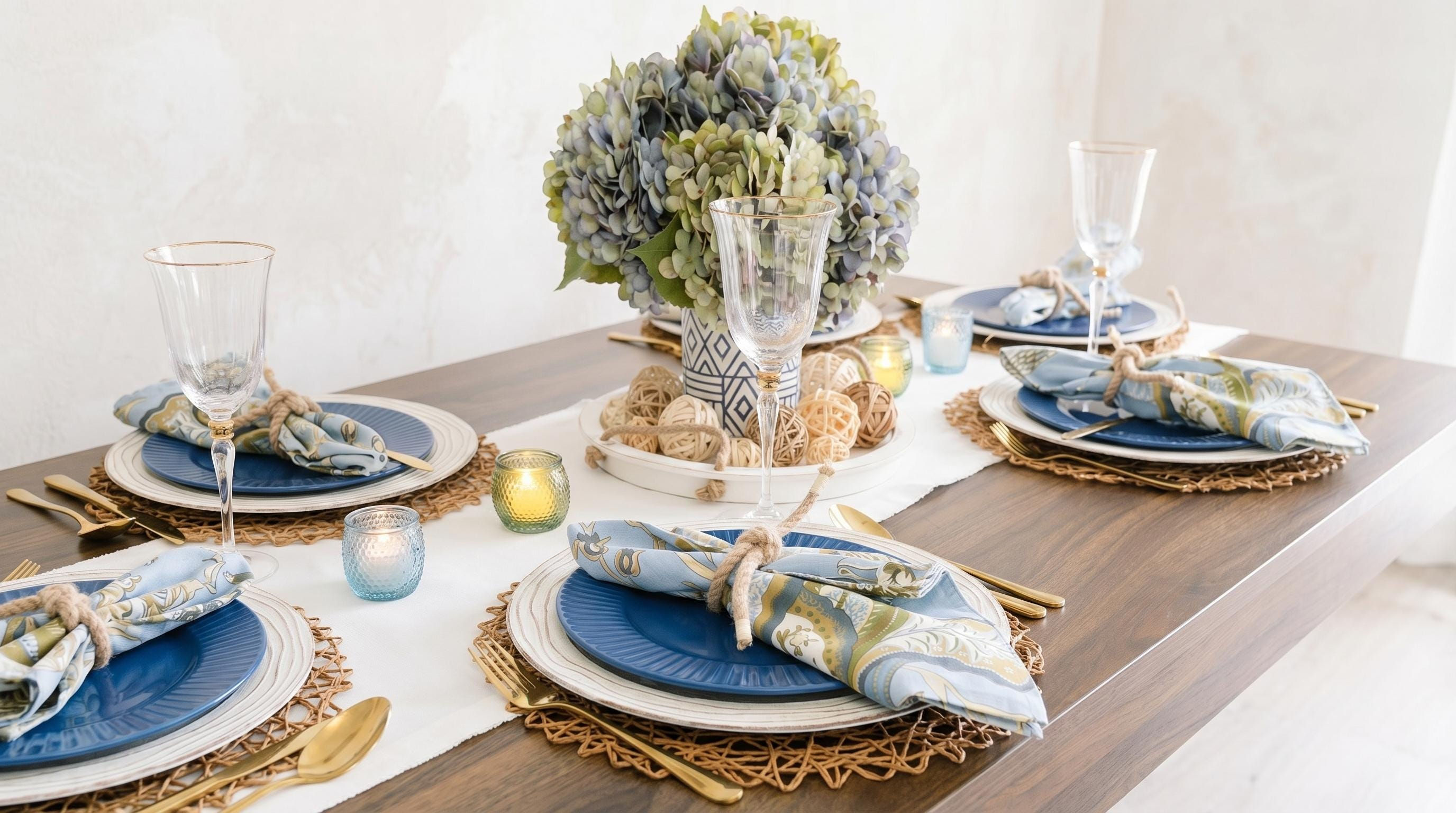 Blue Coastal Tablescape Kit | Elegant Beach House Table Decor