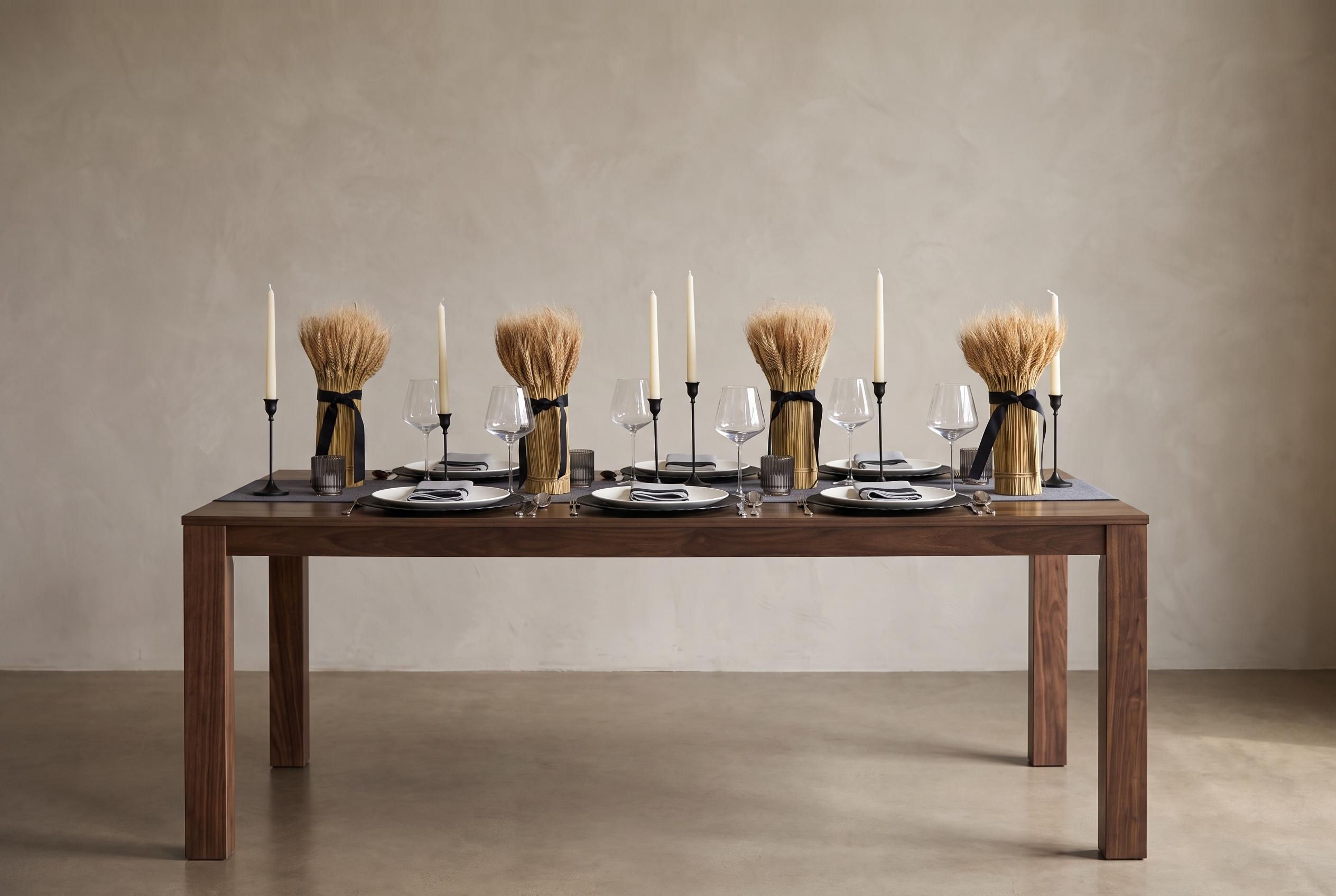 Modern Harvest Tablescape Decor | Wheat Thanksgiving Centerpiece | Neutral Fa...