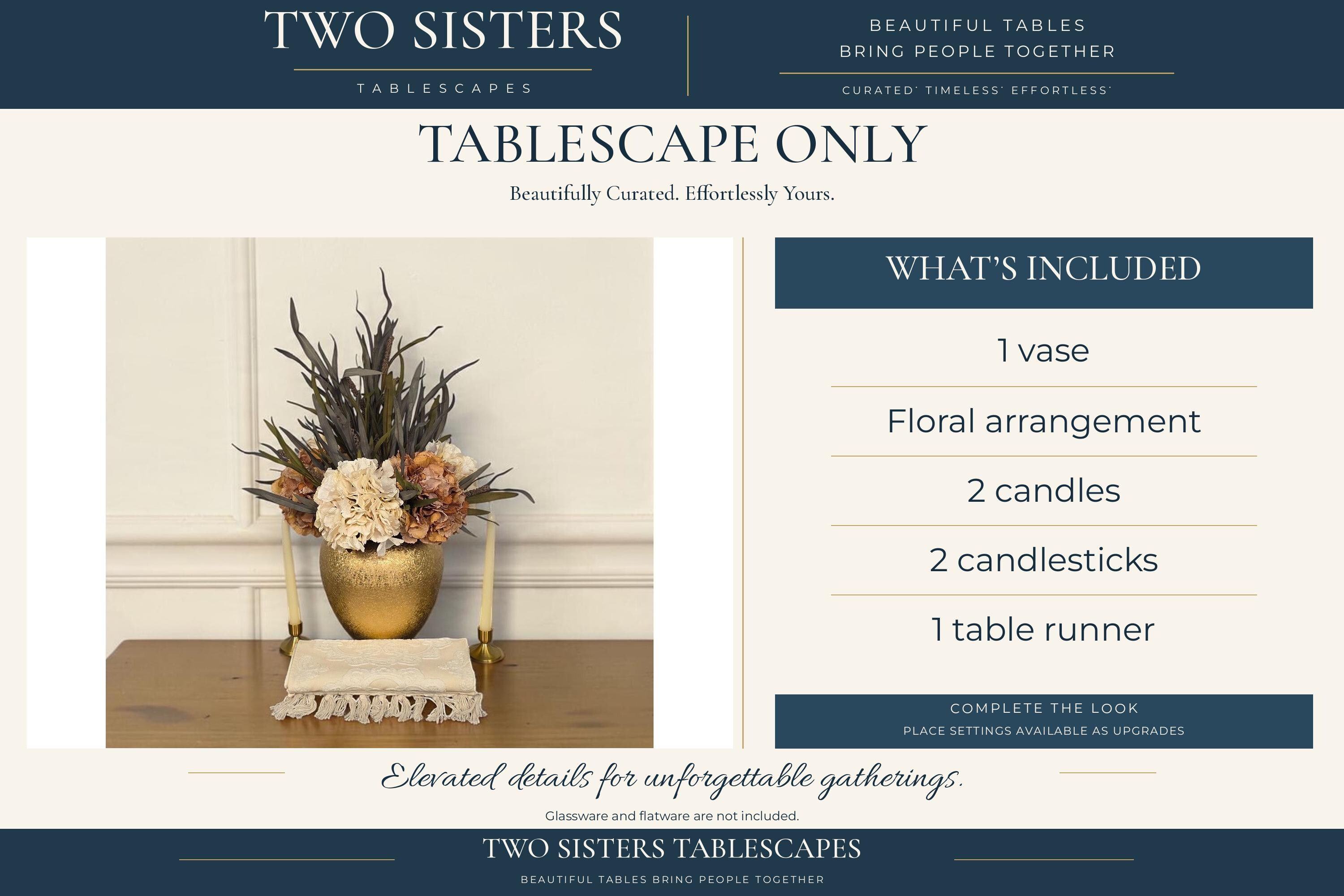 Blue Gold Tablescape Set for 6 | Luxury Dinner Party Tableware