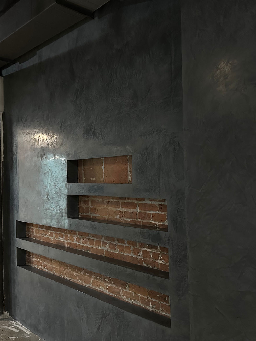 Grey Venetian Plaster corridor walls