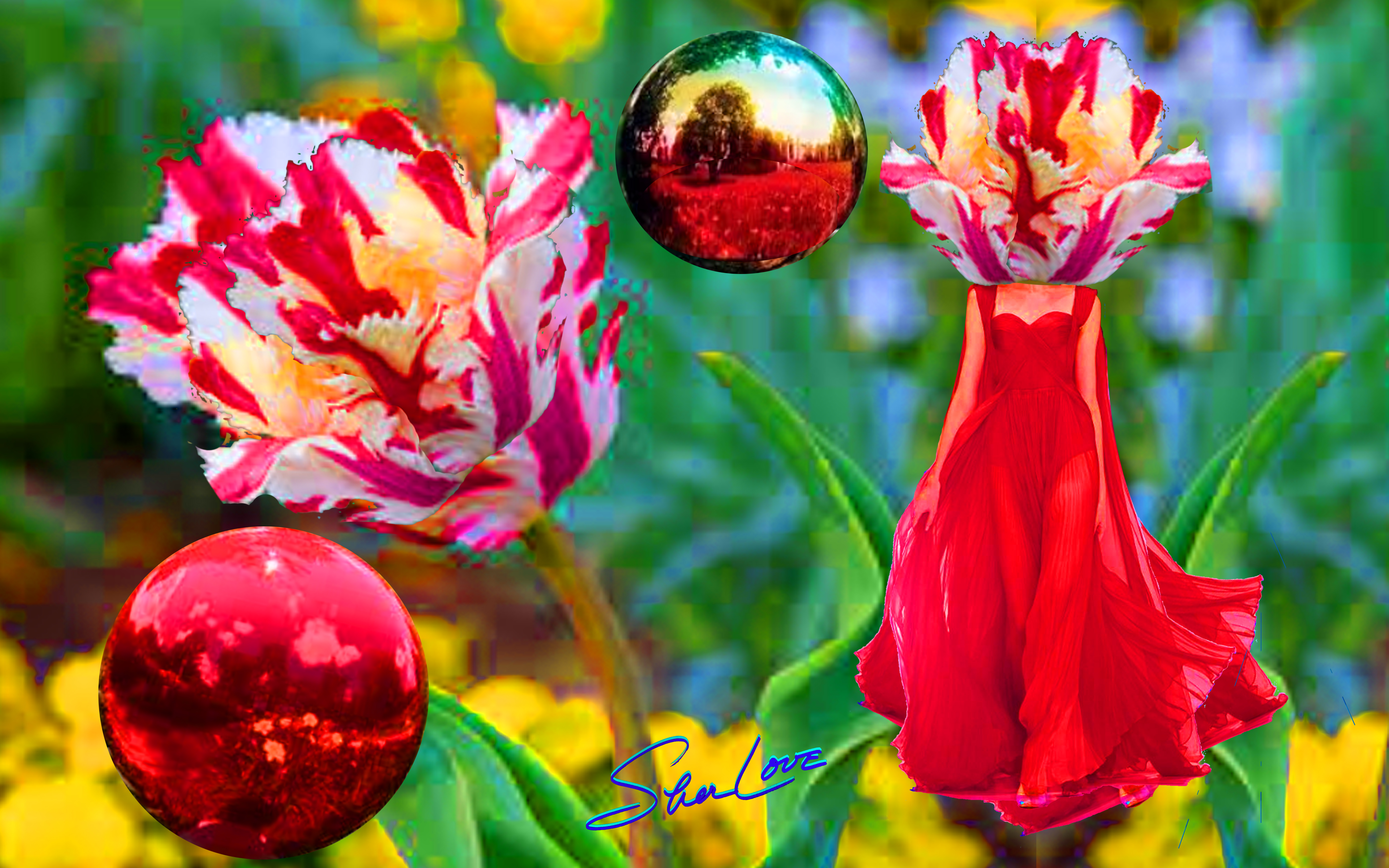 Tulip Gazing Sher Love Collage