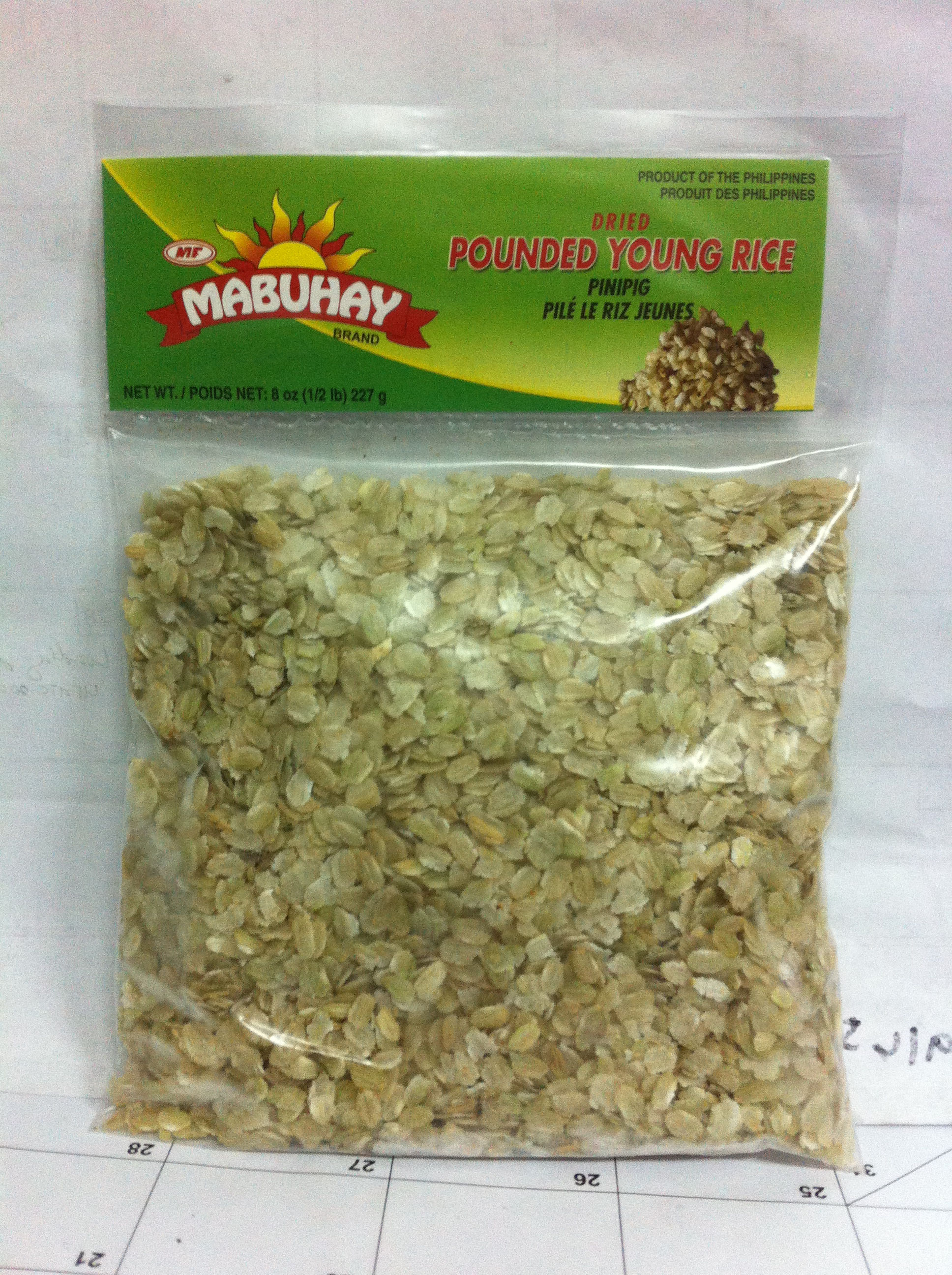 Mabuhay Frozen Pounded Young Rice (Pinipig)