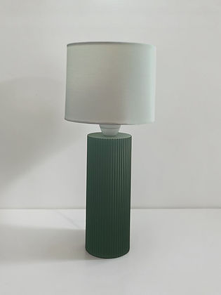 lampe-poser-design-vert-olive-abat-jour-blanc-atelier2main