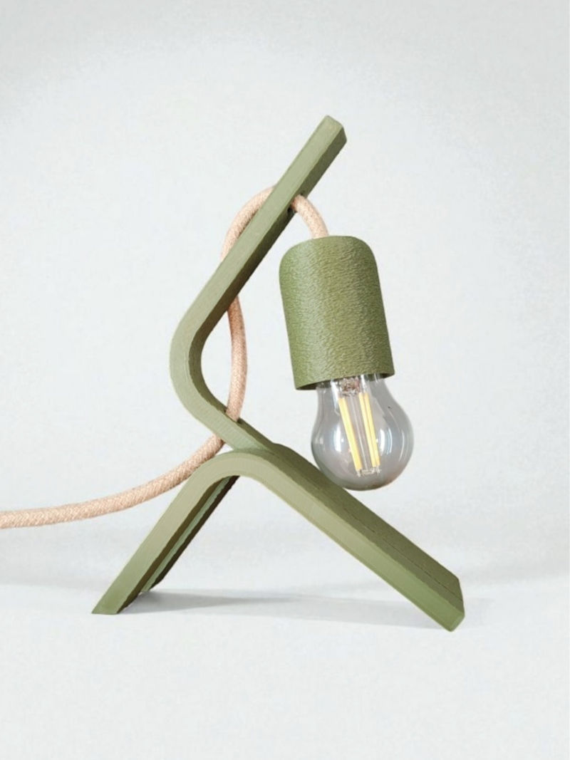 Lampe de chevet design verte – fabrication française et écoresponsable