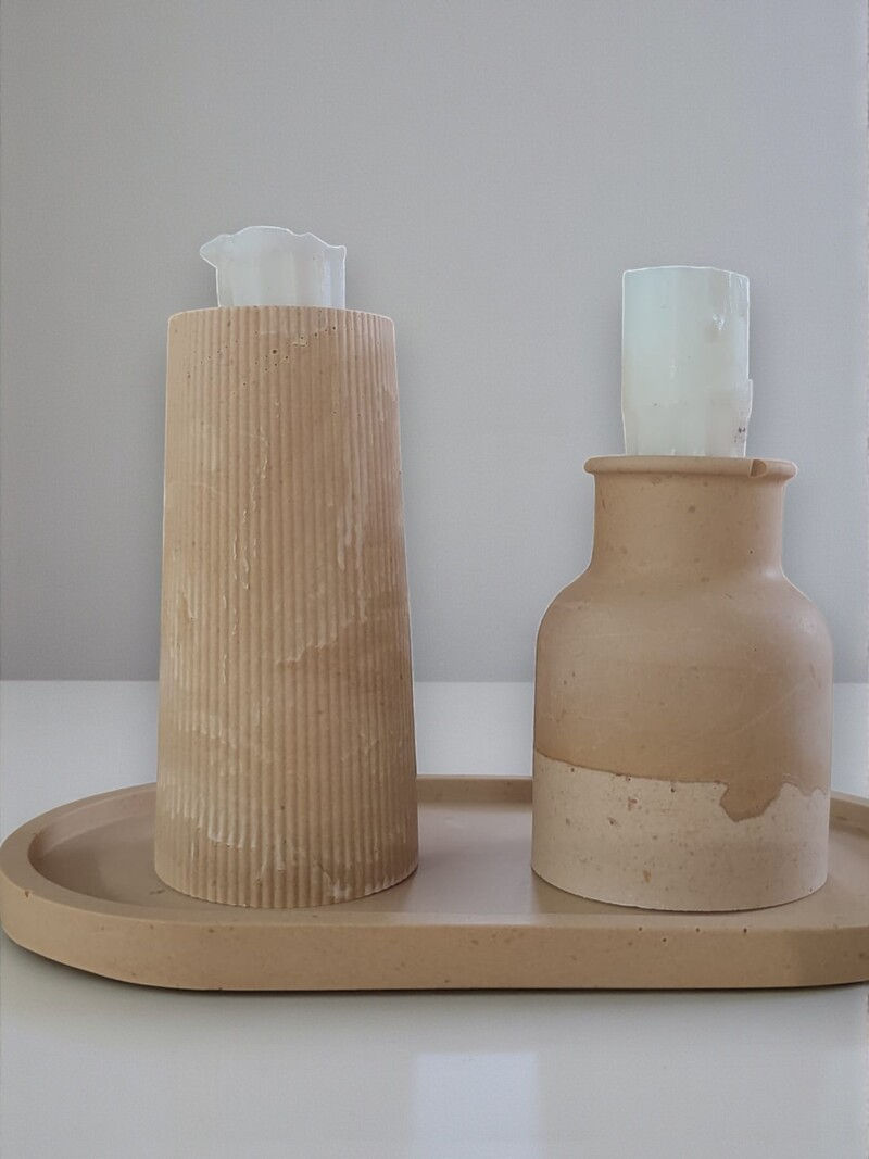 Haut porte-bougie en Jesmonite par Atelier2main