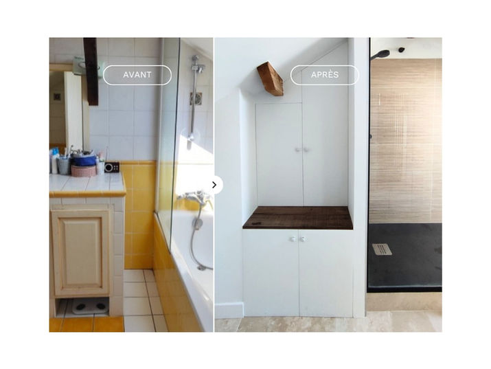 Rénovation complète d'une salle de bain parentale sous pente par atelier2main