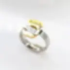Anillo oso doble tono