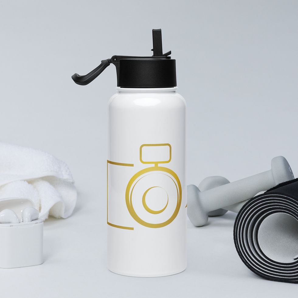Thumbnail: Stainless steel water bottle with a straw lid
