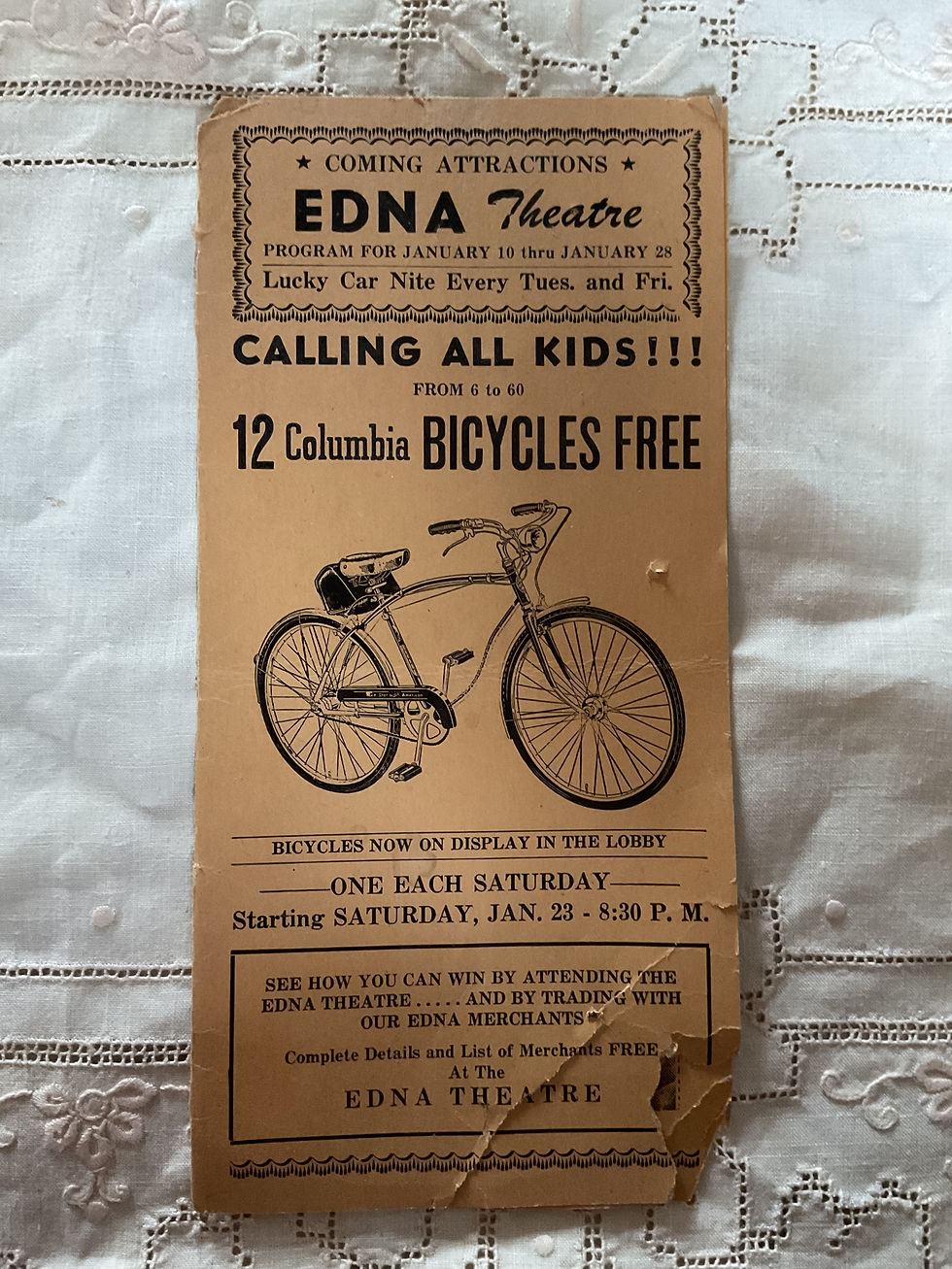 January 1953 Movies at the Edna Theatre