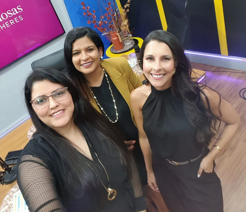Samara Maiza, Fran Romeiro e Gisele Lima no Podcast Mulheres Preciosas