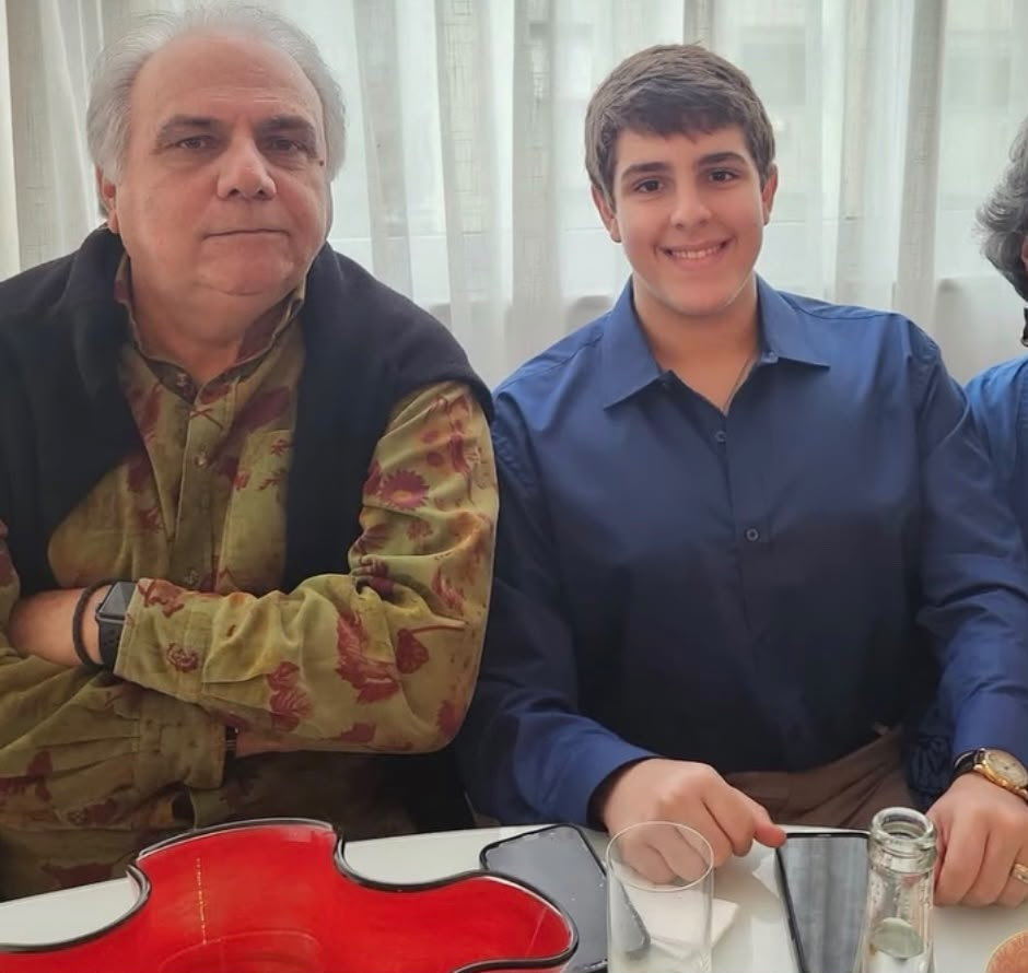 Franklin Toscano e César em um almoço na casa de Moacyr Arcoverde.