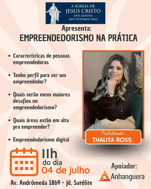 Thalita Ross ministra palestra sobre Empreendedorismo na Prática