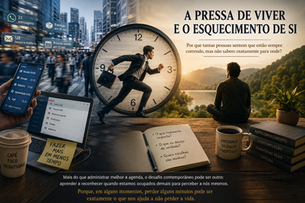 A Pressa de Viver e o Esquecimento de Si: Por que tantas pessoas sentem que estão sempre correndo, mas não sabem exatamente para onde?