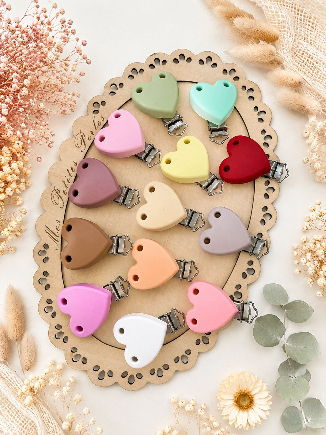 Clips coeur mat