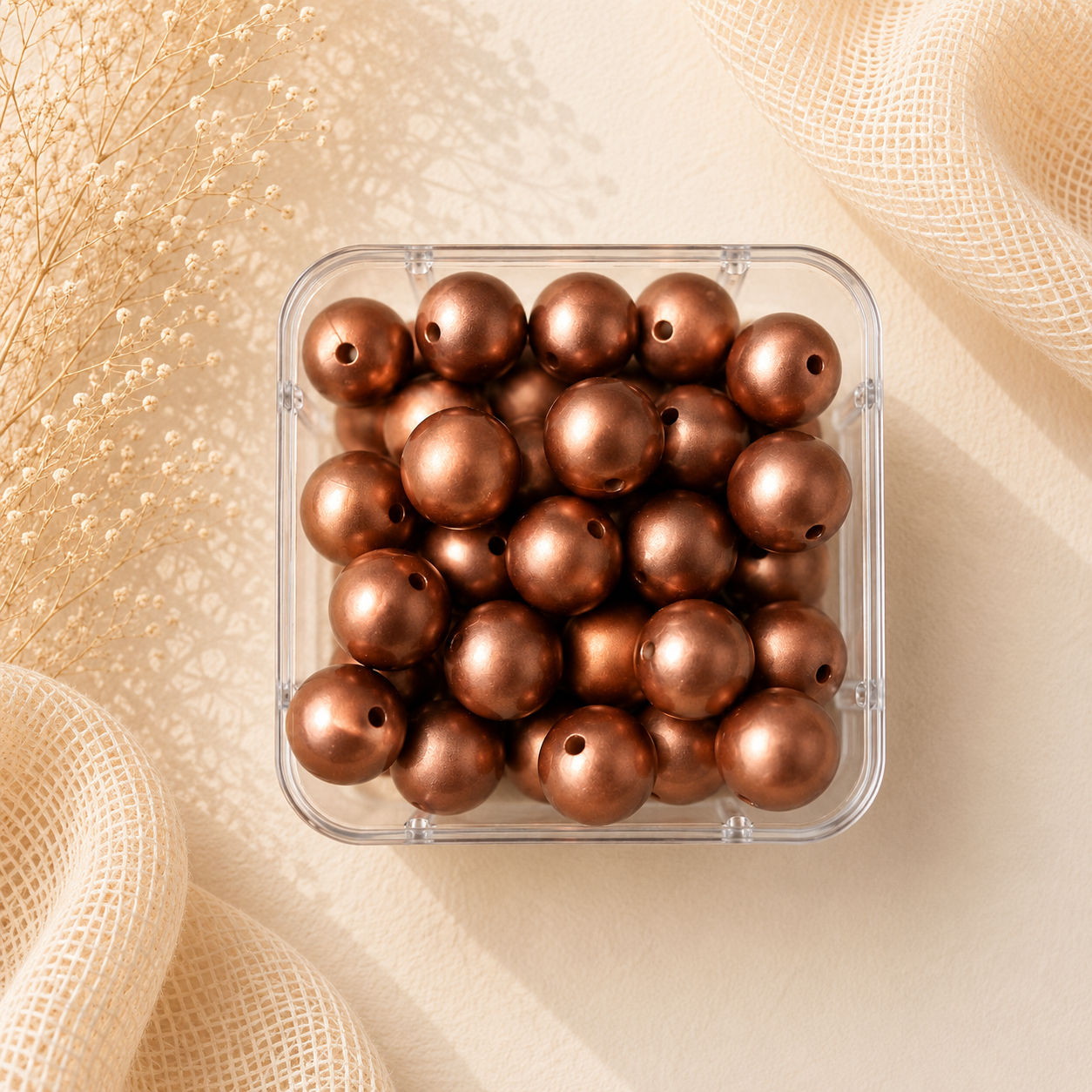 Perles métallisés bronze 