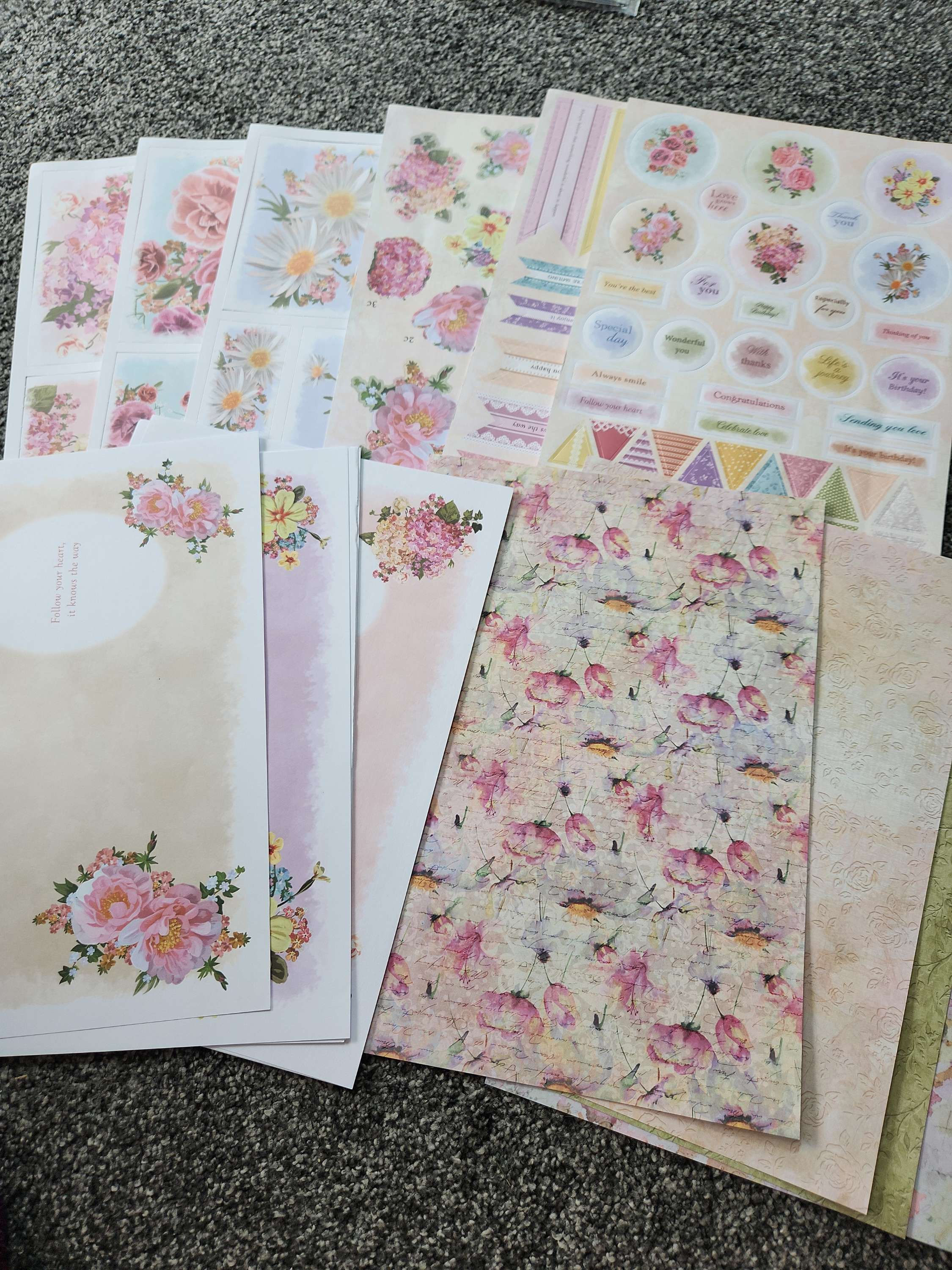 8 sheets of die cuts
