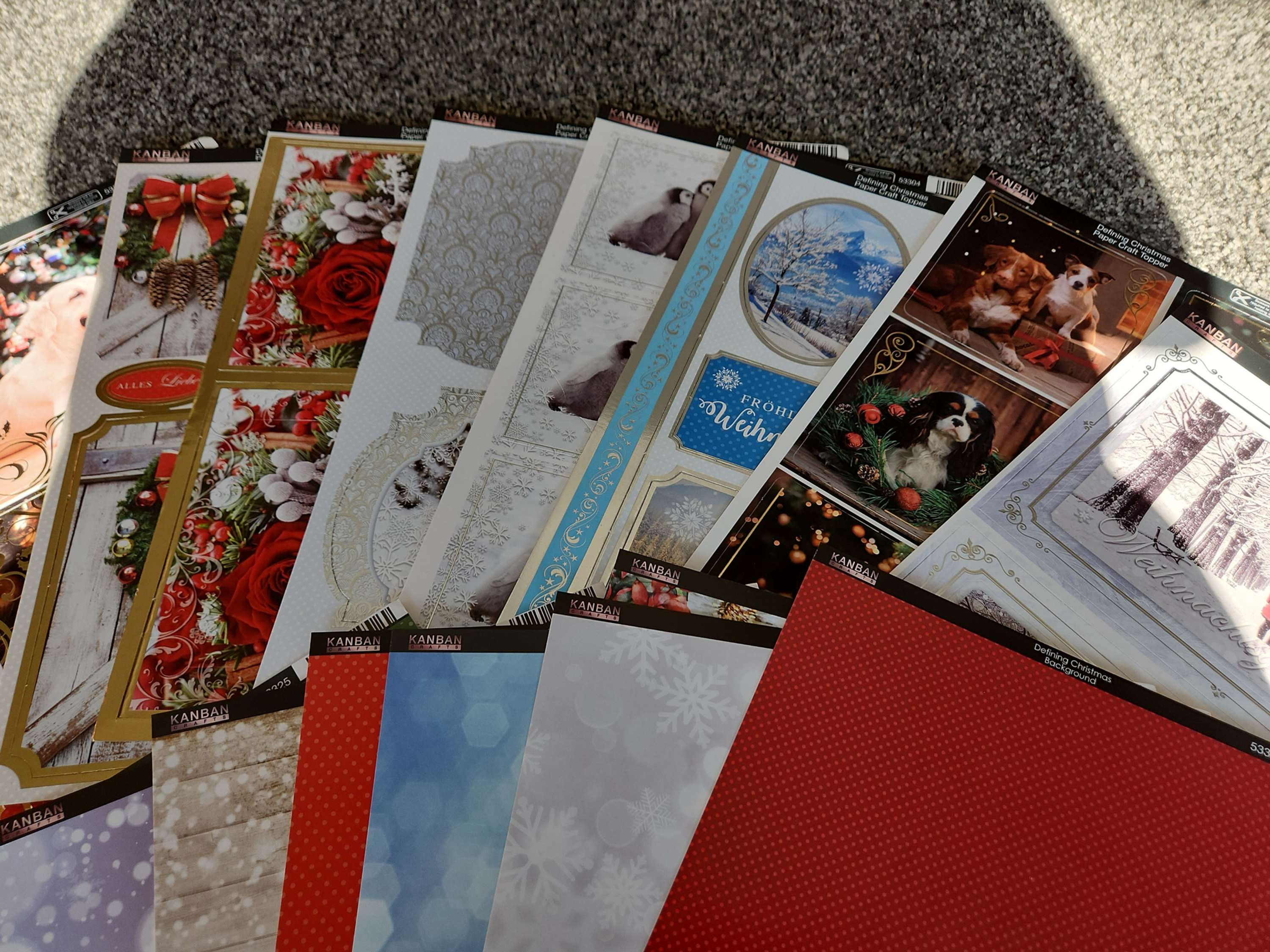 kanban christmas toppers & cardstock
