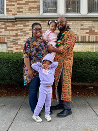 family outside church