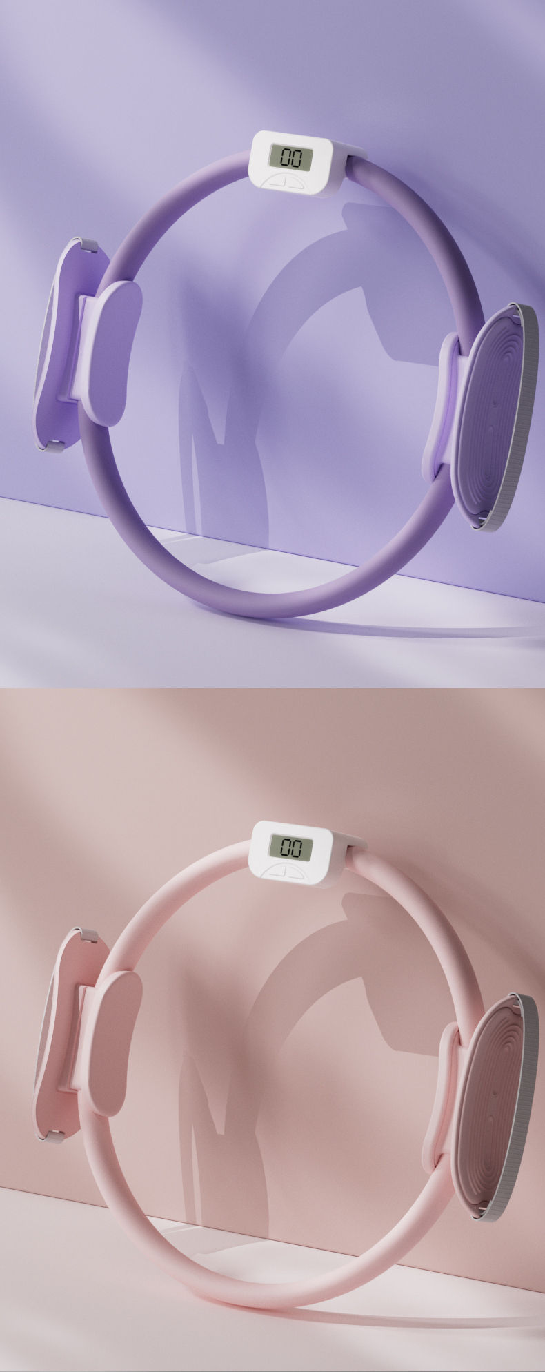 Thumbnail: Pilates Ring Fitness Circle - Lightweight & Durable Foam Padded Handles, Flexibl