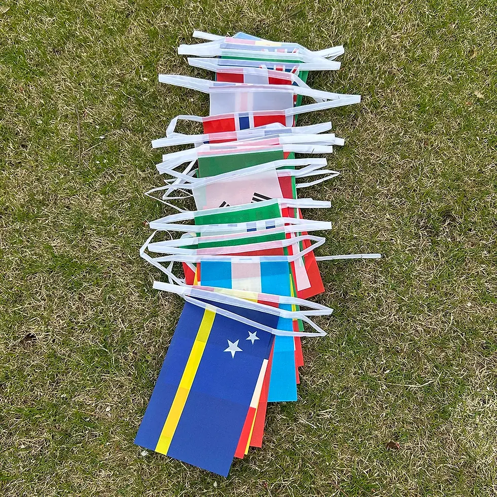 Thumbnail: 2026 world Country  hand Flag 14x21cm 48pcs Football cup Countries Flag Bunting 