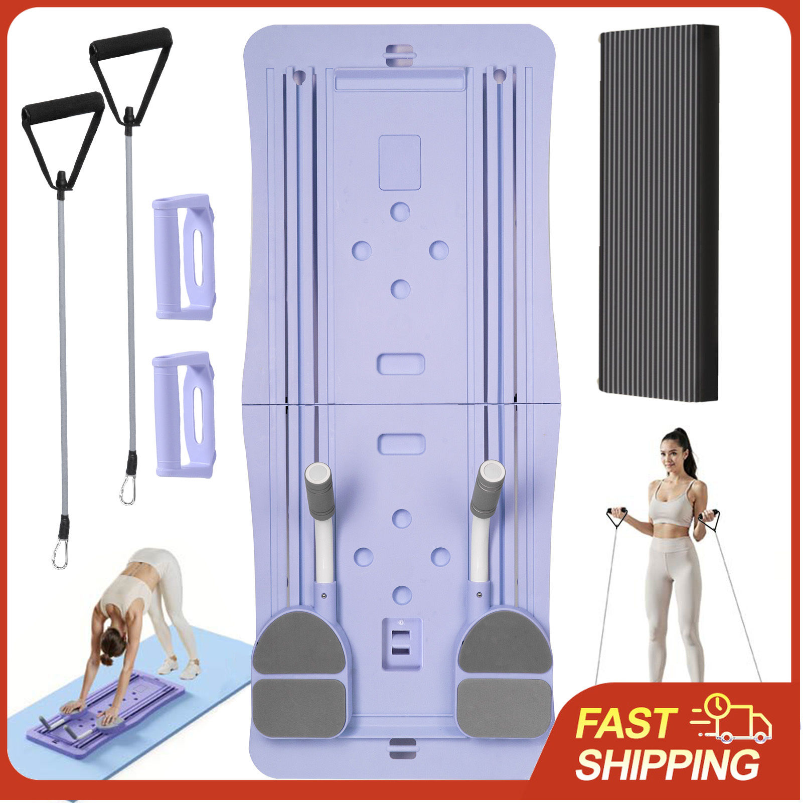 At Home Pilates Board Foldable 4-in-1 Exercise Wheel Roller Exercise Equipment