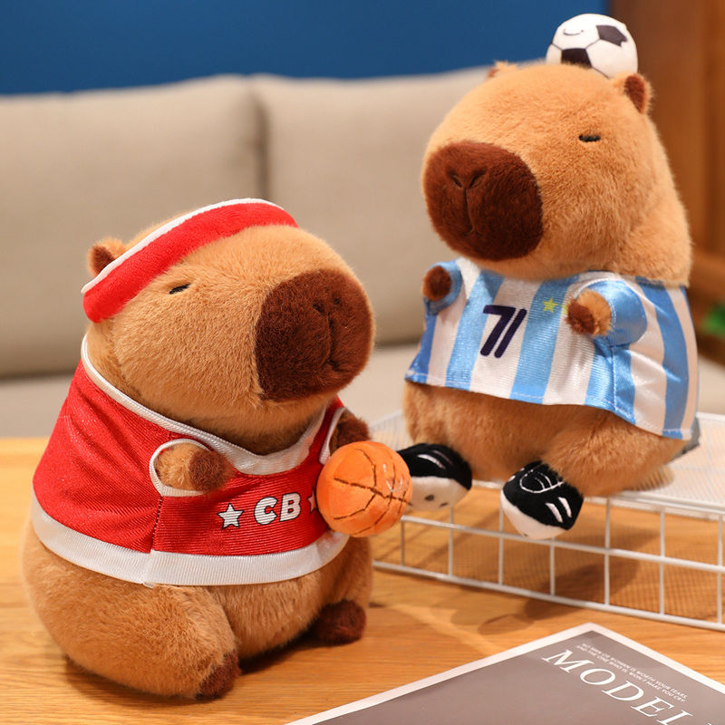 Thumbnail: Cartoon Capybara Football Jersey Soccer Basketball Dress Cloth Capibara Plush To