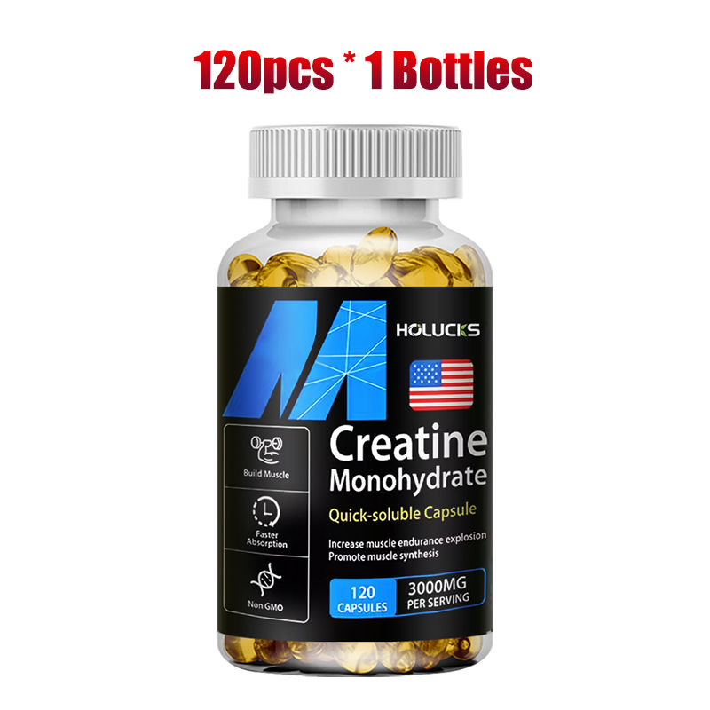Thumbnail: Buy 2 Get 2 Free! Creatine Monohydrate 3000mg Capsules, Support Lean Muscle & Pe